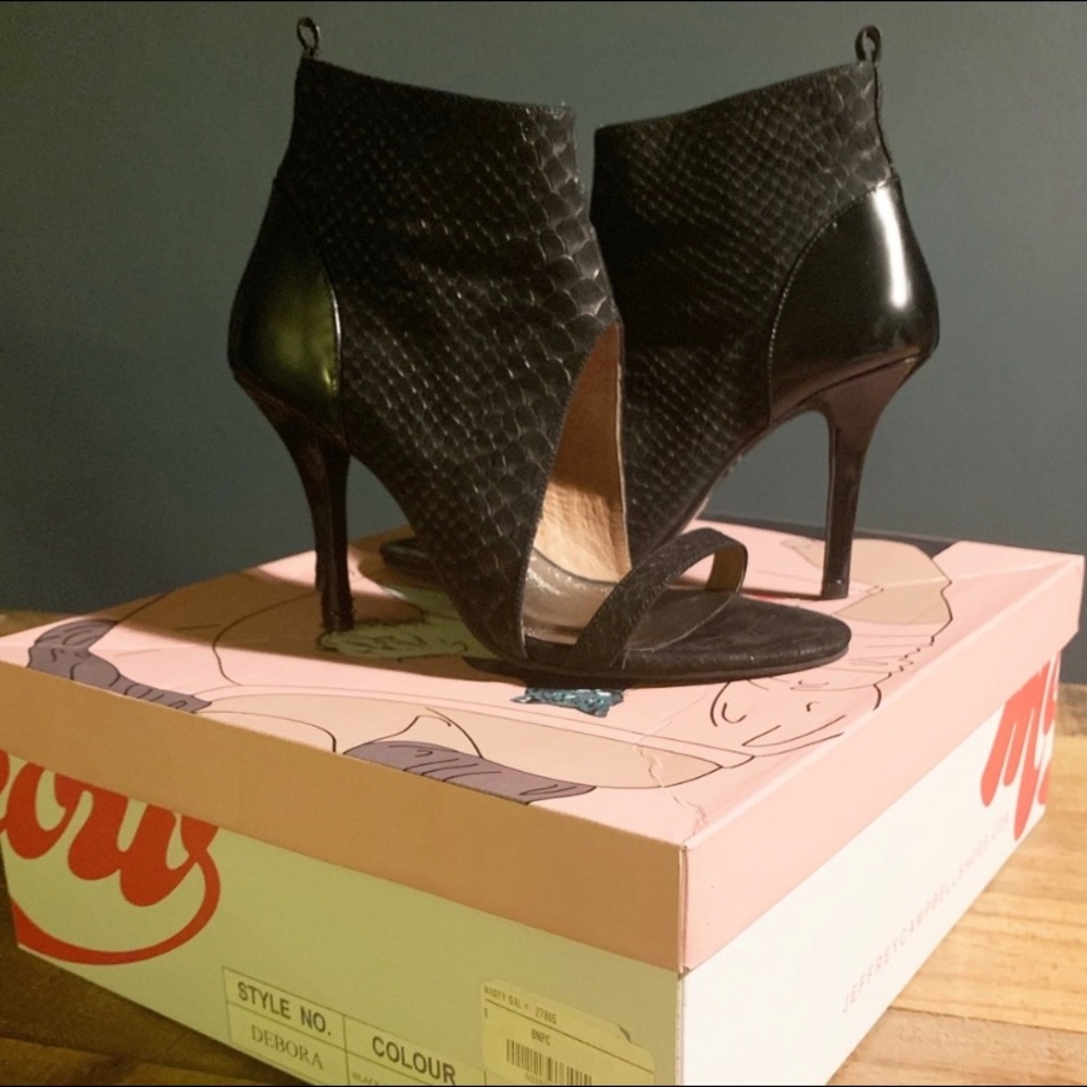 Jeffrey Campbell - “ Deborah” Black leather heels